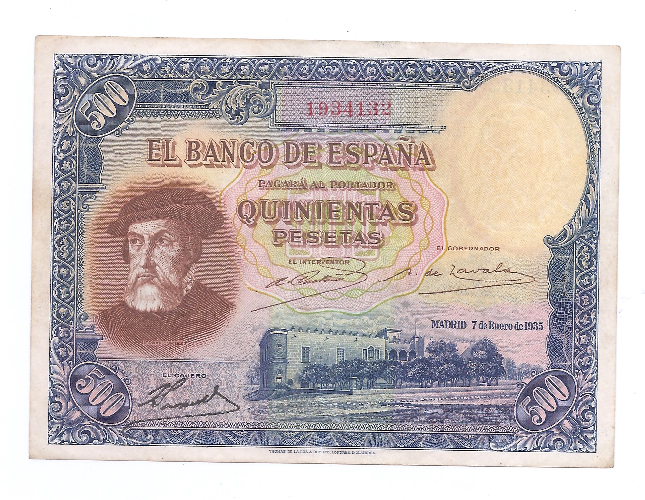  II REPUBLICA AÑO 1935 DE 500 PTS